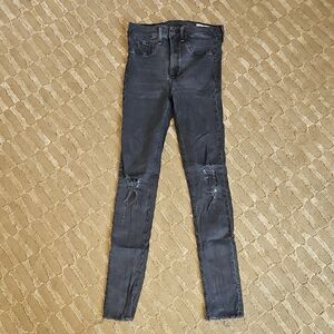 rag & bone Dark Distressed Skinny Jeans